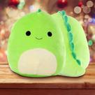 Brinquedo de pelúcia dinossauros, boneca recheada de dinossauro verde 3D, animais fofos, pelúcia macia para crianças, presente (dinossauro de 20,3 cm)