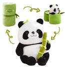Brinquedo de pelúcia EASELR WeightedPlush 12 fofos pandas com bambu de 23 cm