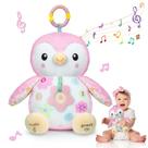 Brinquedo de pelúcia Fuzqq Baby Penguin com música de 0 a 6 m