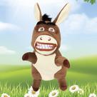 Brinquedo de pelúcia Hand Puppet Easfan Donkey para crianças de 33 cm