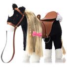 Brinquedo de pelúcia Horse HollyHome Pretty Plush de 28 cm preto