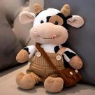 Brinquedo de pelúcia HPOSAN Adorable Cow Floppy Dairy Cattle 30 cm marrom claro
