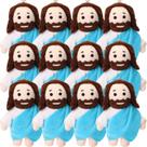 Brinquedo de pelúcia HyDren Mini Jesus, 12 peças a granel, azul religioso