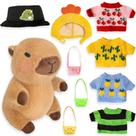 Brinquedo de pelúcia Kireidane Capybara com 9 roupas e acessórios de 26 cm