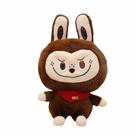 Brinquedo de pelúcia Labuboo Brown Bunny com bandana vermelha de 30 cm
