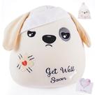 Brinquedo de pelúcia LeYoha Get Well Soon Dog com bandagem de 23 cm