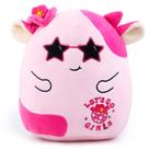 Brinquedo de pelúcia NOVBAUB Disco Cowgirl Cowgirl rosa recheado com óculos
