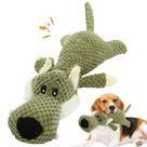 Brinquedo de pelúcia para cachorro Coloday, resistente, com apito e para mastigar, verde