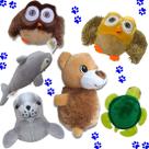 Brinquedo de Pelúcia Pet Interativo com Apito Mordedor Cão e Gato Pequeno Diversos Animais