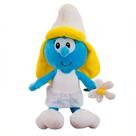 Brinquedo de pelúcia Smurfette, linda garota azul com flor de 30 cm para crianças