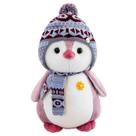 Brinquedo de pelúcia super bonito simulação usando chapéu boneca pinguim boneca cama travesseiro presente de aniversário brinquedo de pelúcia