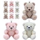 Brinquedo de pelúcia YJUBAOA Mini Ursinho de Pelúcia de 10 cm, 12 unidades com chaveiro
