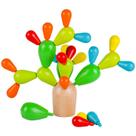 Brinquedo de quebra-cabeça Montessori Cactus de madeira para bebês com pacote