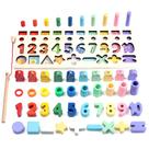 Brinquedo de tabuleiro de pesca 4 em 1 Stacking Puzzle Education Kids Brinquedo de tabuleiro de pesca 4 em 1 Stacking Puzzle Education Kids