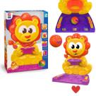 Brinquedo Didático Educativo Cesta de Basquete Leão Colorido Infantil c/ Bolinha Marcador de Pontos Leãozinho p/ Crianças Meninas e Meninos