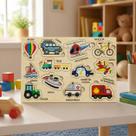 Brinquedo Didático Quebra Cabeça Encaixe com Pino Veículos Divertidos 7pçs Brinquedo Didático Quebra Cabeça Encaixe com Pino Veículos Divertidos 7pçs