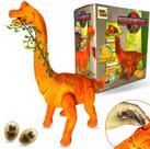 Brinquedo Dinossauro Braquiossauro Som Luz Movimento Bota Ovos Projeta Imagens