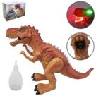 Brinquedo dinossauro rex anda solta fumaça e luz nos olhos
