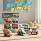 Brinquedo Divertido Para Bebe Carrinho Infantil Fricção Seguro Colorido Baby Divertido Kit 4 Educativo Estimula