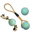 Brinquedo Dog Rope Ball ETPU Chew Tug Fetch Toy azul Brinquedo Dog Rope Ball ETPU Chew Tug Fetch Toy azul