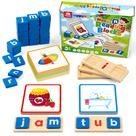 Brinquedo educacional Coogam Wooden para leitura de vogais curtas