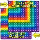 Brinquedo Educacional De Matemática 12x12 Multiplicação E Adição, Brinquedo Fidget Com Bolhas Em