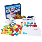 Brinquedo educativo 2 em 1 para aprendizagem de palavras e números de madeira