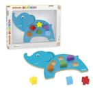 Brinquedo Educativo Animais Didáticos-Elefante Em Madeira