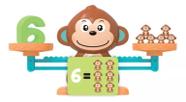 Brinquedo Educativo Balança Matemática do Macaco Interativo