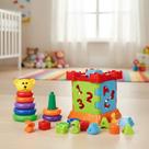 Brinquedo Educativo Castelo Didático Peças De Encaixar Bebe 12 Meses e Ursinho Argolas Pedagógico Menino Menina Criança 1 Ano