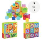 Brinquedo Educativo Cubinhos Bebê Montar Empilhar Formas Menino Menina Criança Presente 1 ano