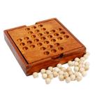 Brinquedo educativo de jogo de xadrez solitário clássico de madeira para crianças