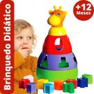 Brinquedo Educativo Girafa Didática Blocos de Montar e Empilhar