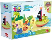 Brinquedo Educativo Ilha do Pirata 22 Peças Dismat - MK366 Brinquedo Educativo Ilha do Pirata 22 Peças Dismat - MK366