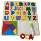 Brinquedo Educativo Infantil 3 em 1 Letras Números Tangram e Lousa