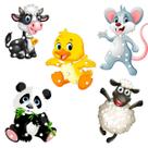 Brinquedo Educativo Kit 5 Alinhavos Animais Coordenação Motora Criança