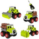 Brinquedo Educativo Kit Caminhões de Construção Monta e Desmonta