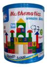 Brinquedo Educativo Madeira Balde Com 40 Blocos Alfabeto Castelo Blocos