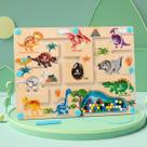 Brinquedo Educativo Magnético Bloco De Montar Labirinto de Madeira Infantil Tema Dinossauro Interativo