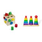Brinquedo educativo Melissa & Doug Geometric Stacker com 12 formas