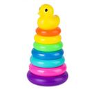 Brinquedo Educativo Pirâmide Blocos de Montar Argolas de Empilhar 8 Peças Modelo Grande 25cm