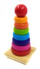 Brinquedo Educativo Pirâmide Madeira 9 Peças