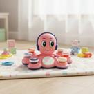 Brinquedo Educativo Polvo Musical Rosa com 6 Botões Luz + 20 Sons