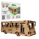 Brinquedo Educativo Quebra Cabeça 3D Onibus Mdf