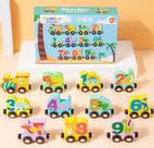 Brinquedo Educativo Trem Magnético Dino Números Carrinhos didático