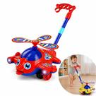Brinquedo empurrar aviao musical andador puxar carrinho campainha educativo didatico helice giratoria