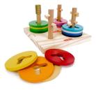 Brinquedo Encaixe Madeira Passa Círculos Educativo Cognitivo