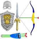 Brinquedo Fantasia Medieval Espada Escudo Arco e Flechas