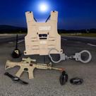 Brinquedo Fantasia Militar Infantil Colete Rifle Acessórios