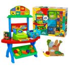 Brinquedo Faz de Conta Mini Quitanda Feira Com Caixa Registradora Frutas Cestinha Bancada Completo Divertido